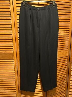Worthington Classic Navy Blue Straight-Leg Pleated Front Dress Pants